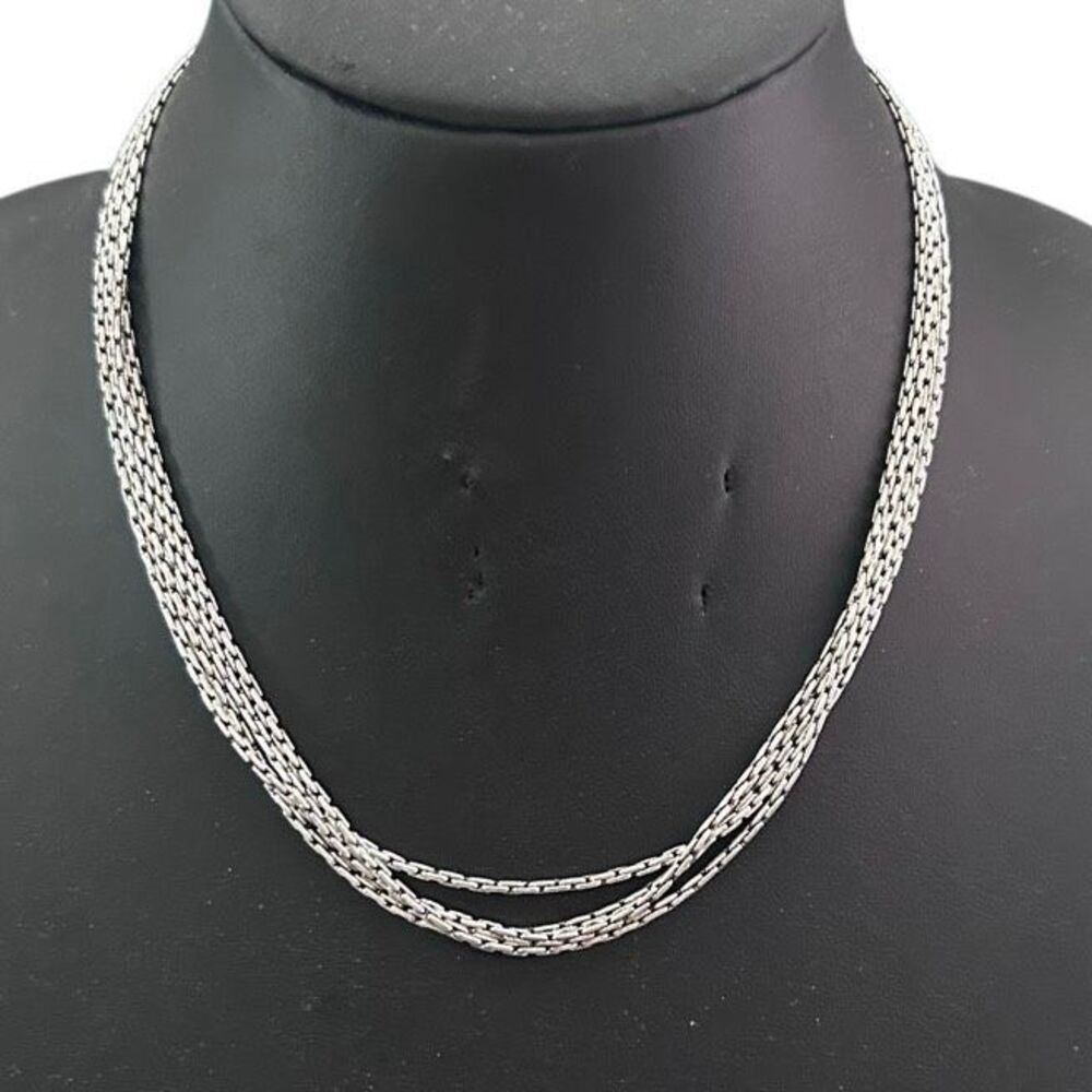 Premier Designs Silverado Multi-Strand Necklace Womens Silver Tone Layered Chain
